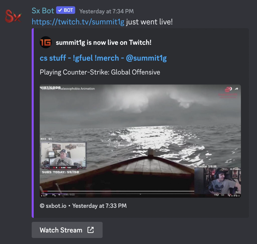 Discord Twitch Stream Notification